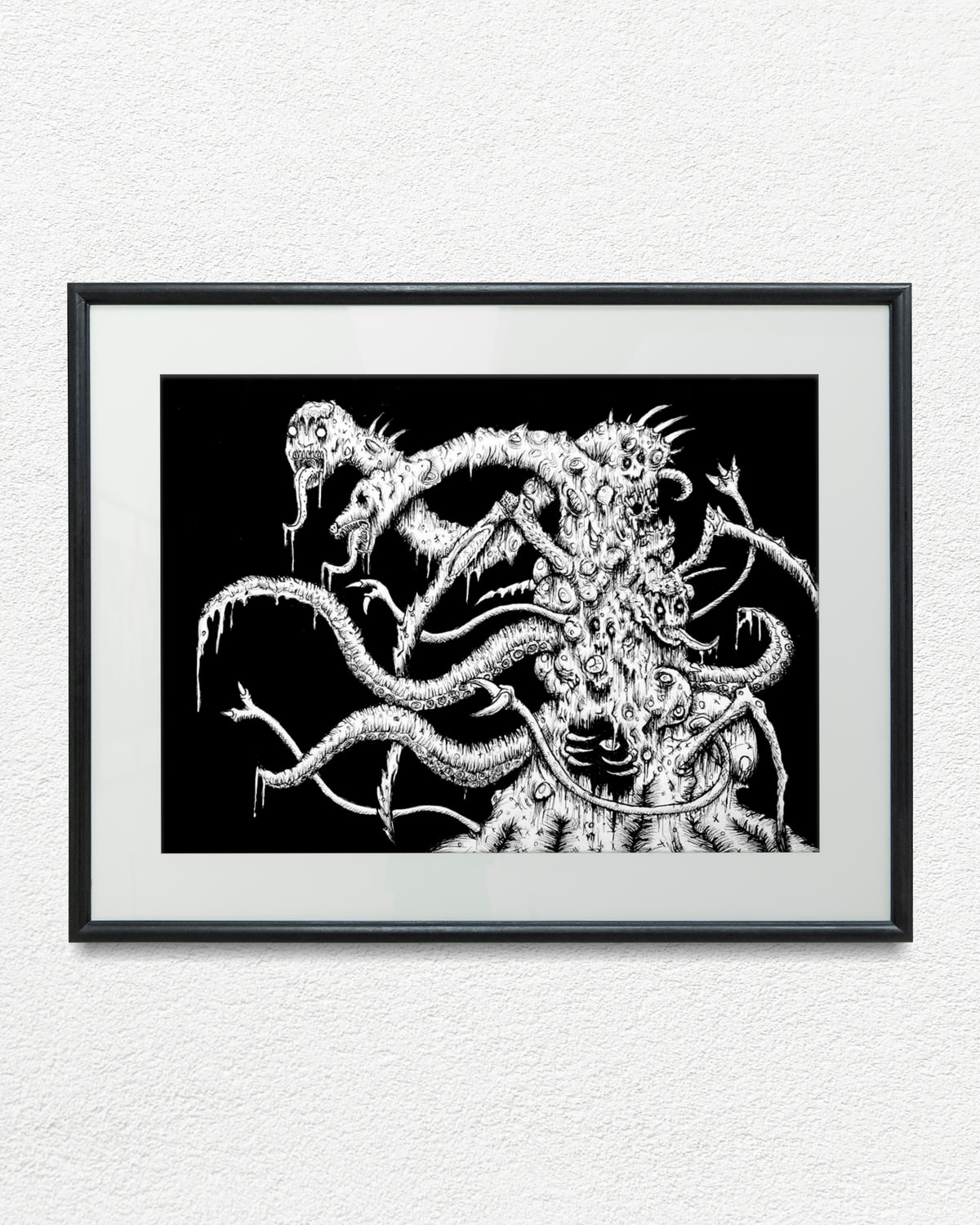 "Not a Dog, Evershifting Plague" Original pen and acrylic drawing